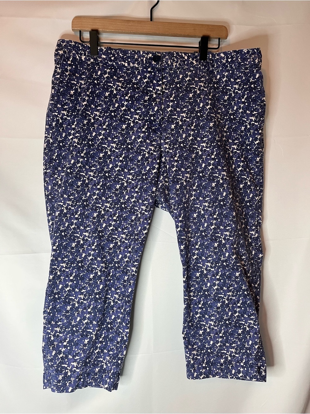 Talbots Women’s Blue and White Floral Capris